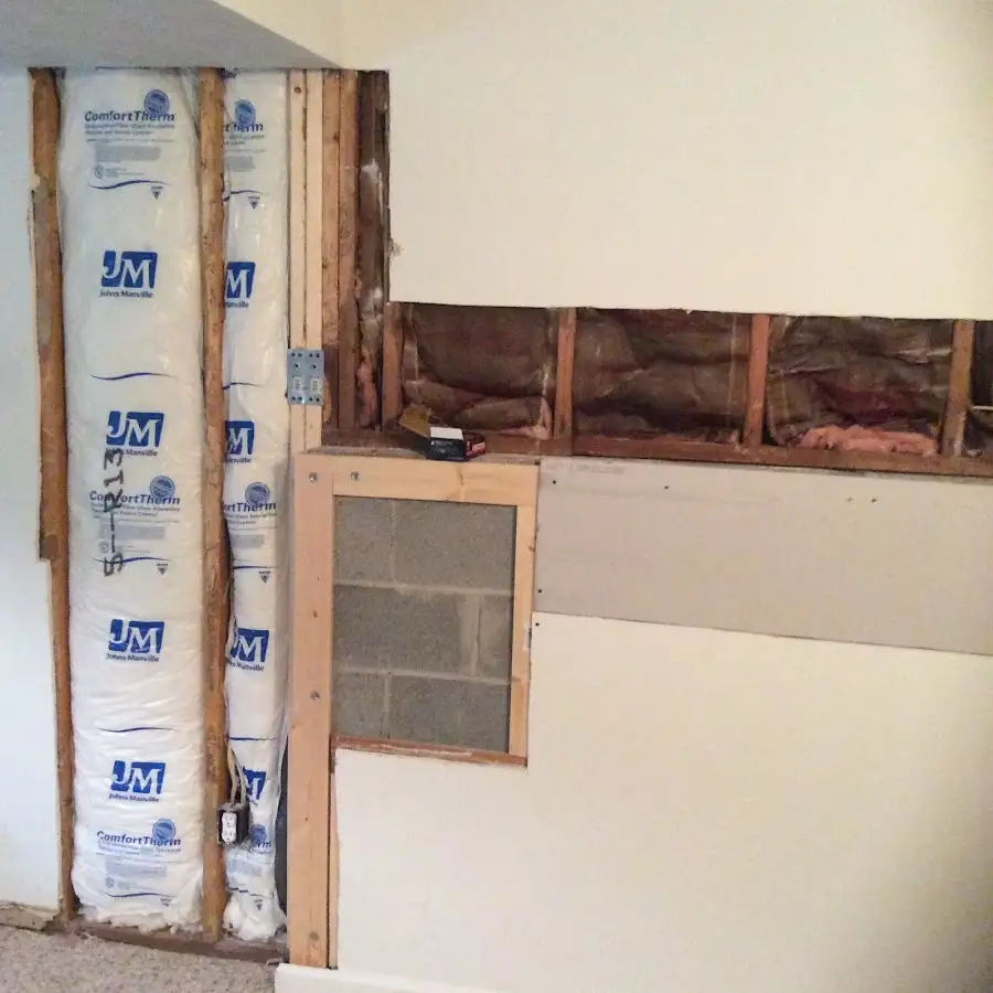 Wall insulation replacement during Basement Flood Cleanup in Upper Grand Lagoon